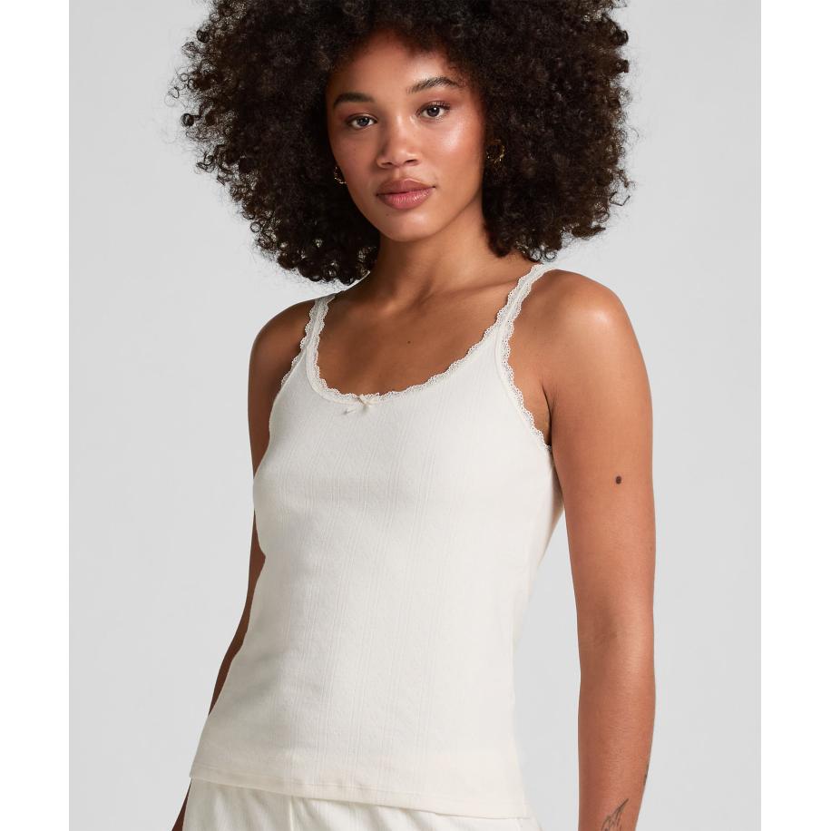 Hunkemöller Pointelle Singlet Wit Wit