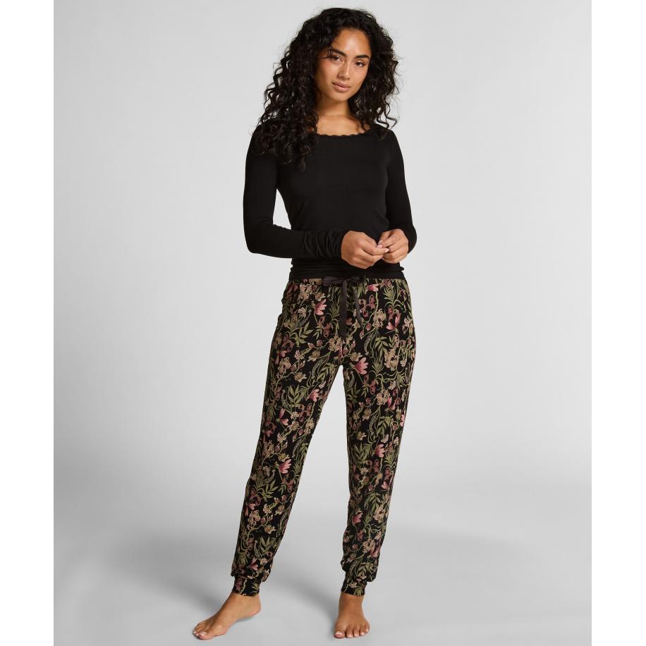 Hunkemöller Pyjama broek Jersey Zwart Zwart