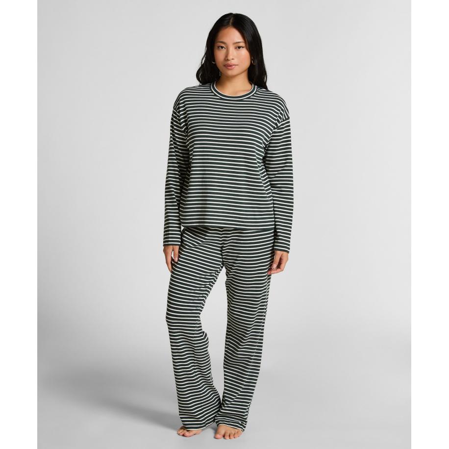 Hunkemöller Pyjamaset van katoenen jersey Groen Groen