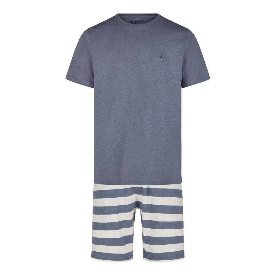 Phil & Co. Berlin Phil & Co. Berlin Pyjama kort Lounge Dreams grijs / wit -