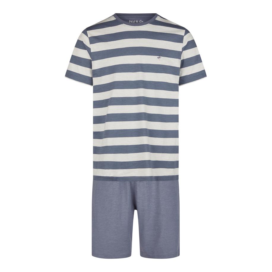 Phil & Co. Berlin Phil & Co. Berlin Pyjama kort Lounge Dreams grijs / wit -