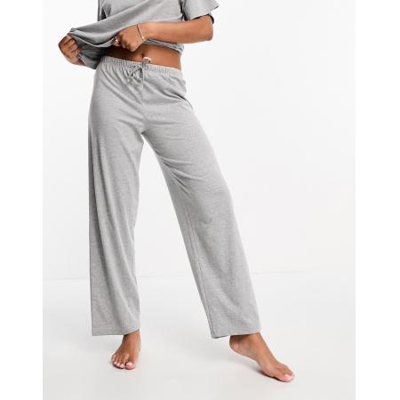 ASOS DESIGN Mix en match Katoenen pyjamabroek in gemêleerd grijs
