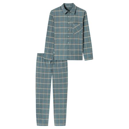 Schiesser SCHIESSER Pyjama lang Selected Premium Warming smaragd