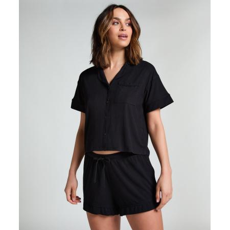 Hunkemöller Short Jersey Rib Essential Zwart