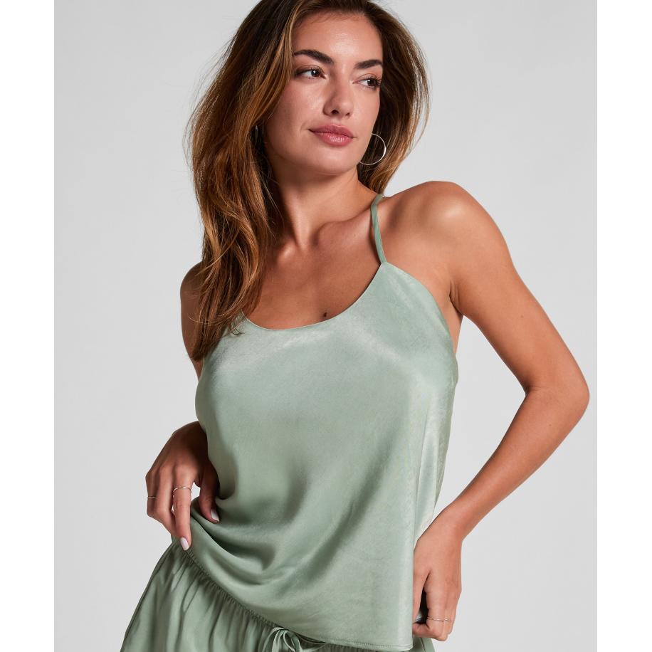 Hunkemöller Cami top Satin Ayla Groen Groen