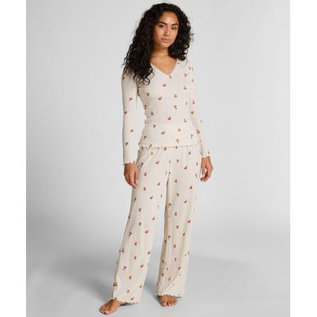 Hunkemöller Pyjamabroek Pointelle Wit