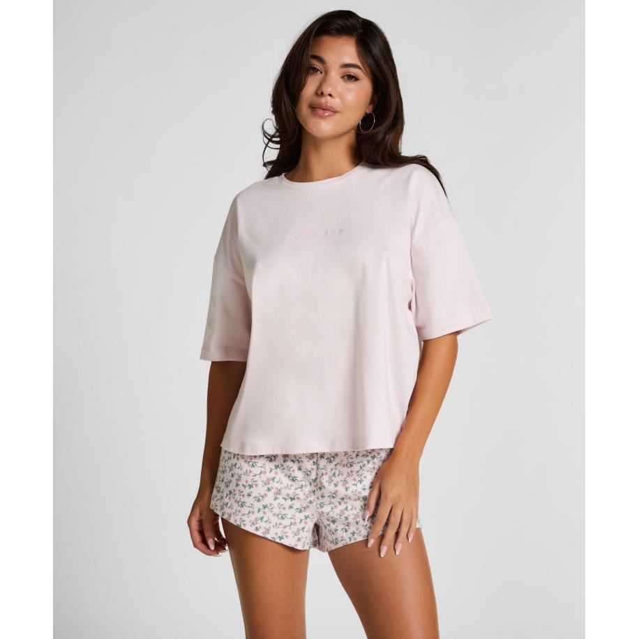 Hunkemöller Pyjamaset Katoen Jersey Short Paars Paars