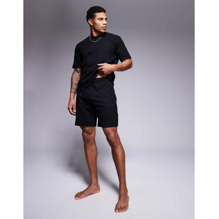 HUGO - Bodywear - Austin - Jersey short in zwart, deel van co-ord set