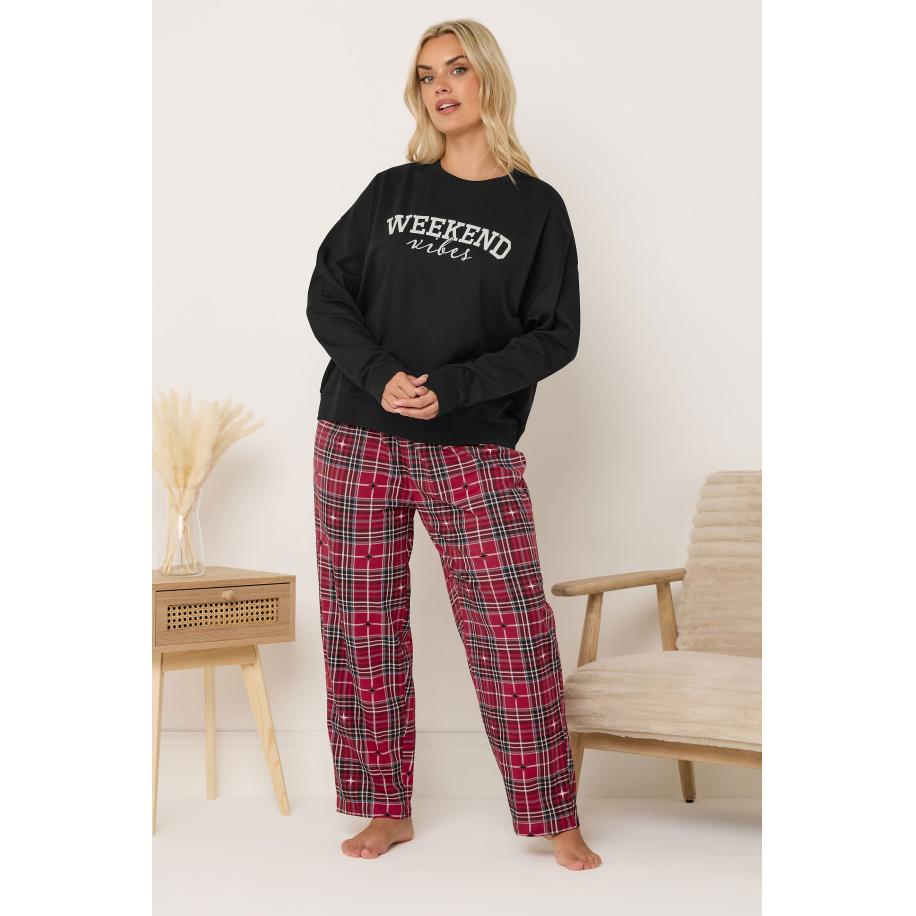 Yours Zwart Weekend Vibes Loungeset Size 42-44 Zwart