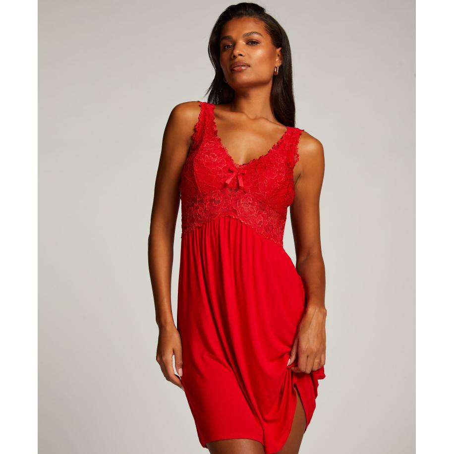 Hunkemöller Slipdress Nora Lace Rood Rood