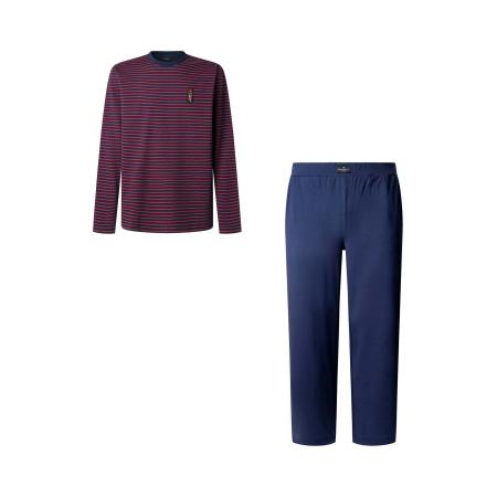Hackett London Pyjama lang royal blue/koningsblauw / donkerlila