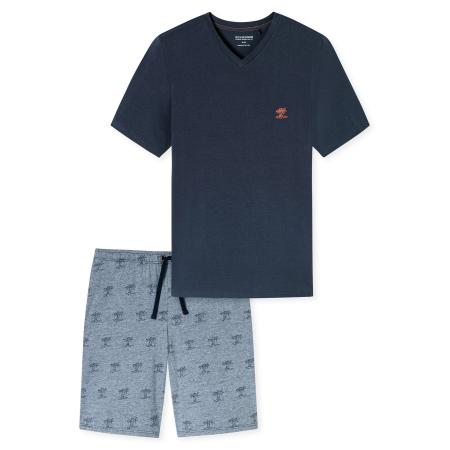 Schiesser SCHIESSER Pyjama kort smoky blue / nachtblauw