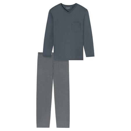 Schiesser SCHIESSER Pyjama lang Comfort Essentials donkergrijs