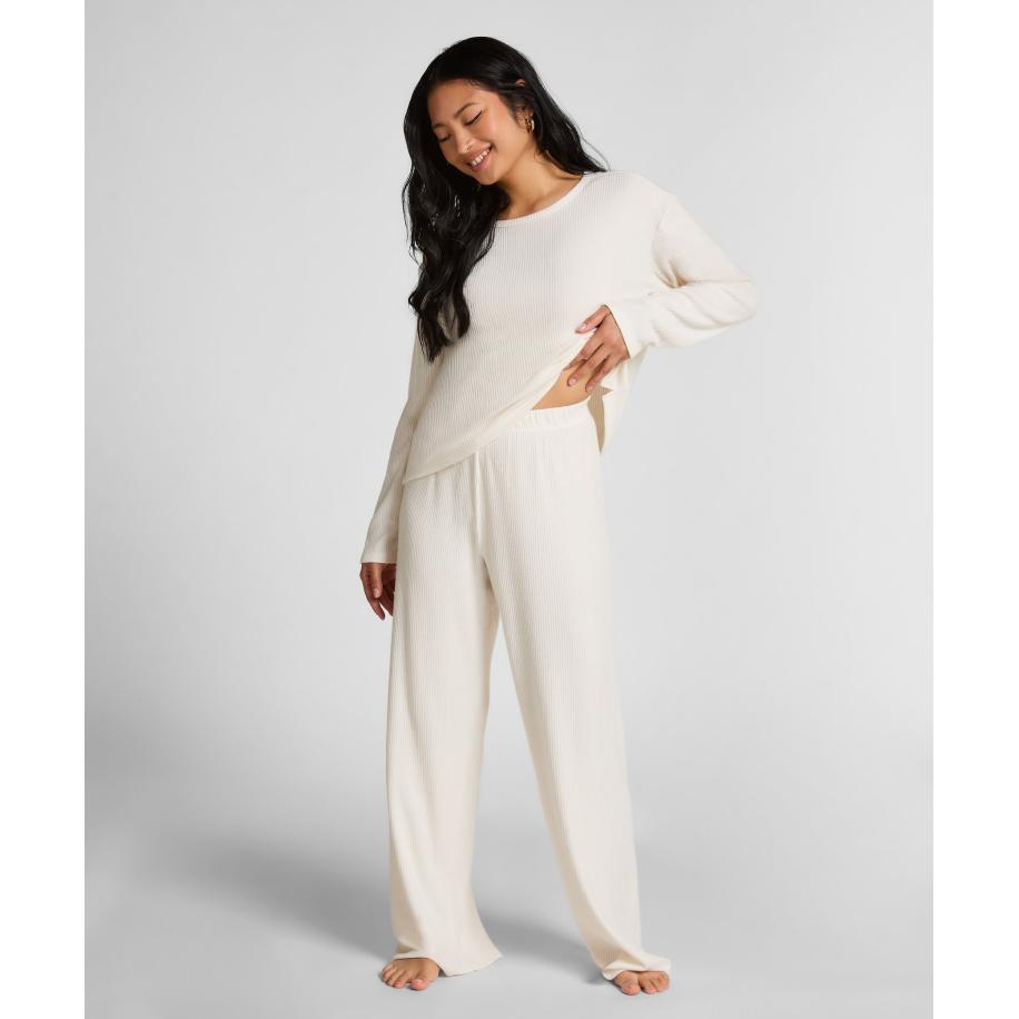 Hunkemöller Broek Brushed Jersey Wit Wit