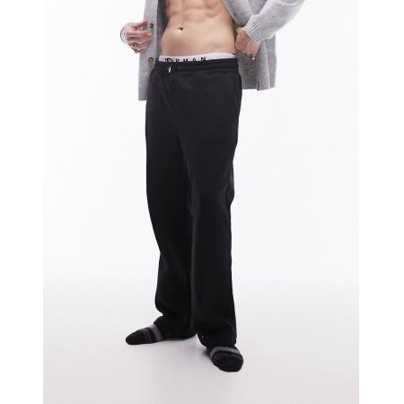 Topman - Joggingbroek met rechte pijpen in zwart