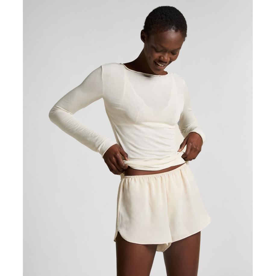 Hunkemöller Minimal satijnen short Wit Wit