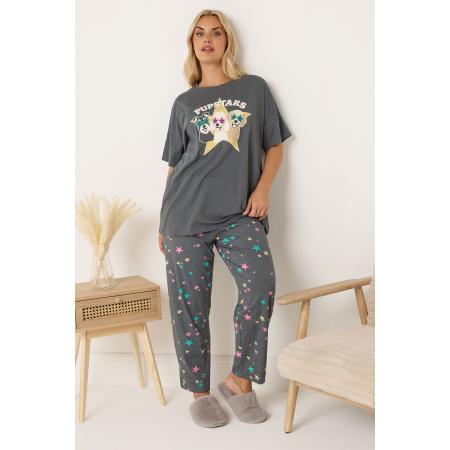 Yours Charcoal Grey Pupstars Pyjamaset Size 66-68