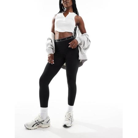 lacoste Legging met logo in zwart