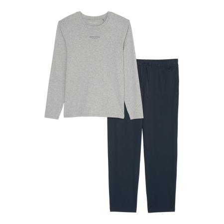 Marc O'Polo Marc OPolo Pyjama lang Mix & Match donkerblauw / grijs