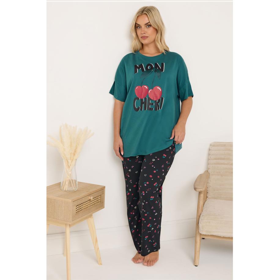 Yours Groene Mon Cheri Pyjamaset Size 66-68 Groen