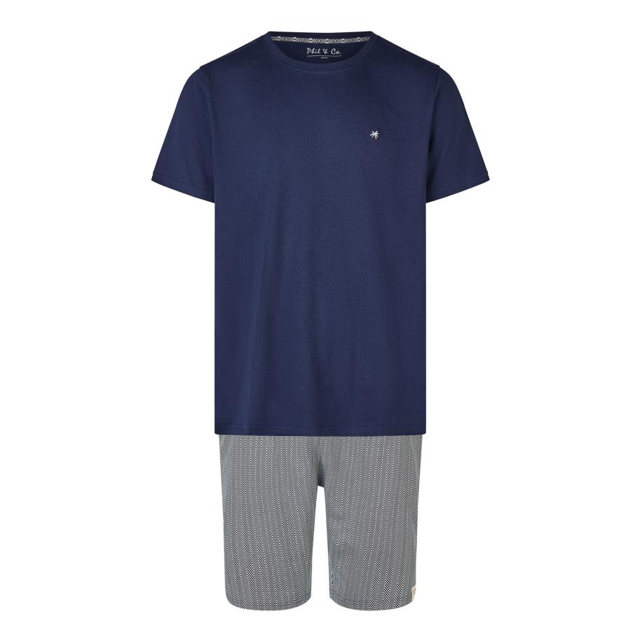 Phil & Co. Berlin Phil & Co. Berlin Pyjama kort Lounge Dreams donkerblauw / grijs -