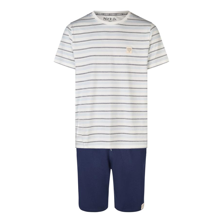 Phil & Co. Berlin Phil & Co. Berlin Pyjama kort Lounge Dreams donkerblauw / wit -