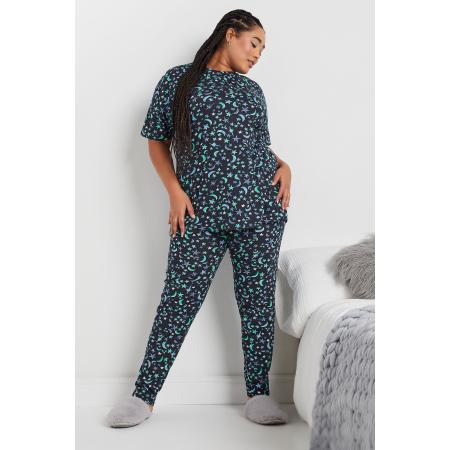 Yours Pyjamaset Met Maan En Sterrenprint In Donkerblauw Size 66-68
