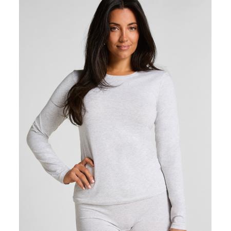 Hunkemöller Lange mouwen shirt van zachte katoen Grijs