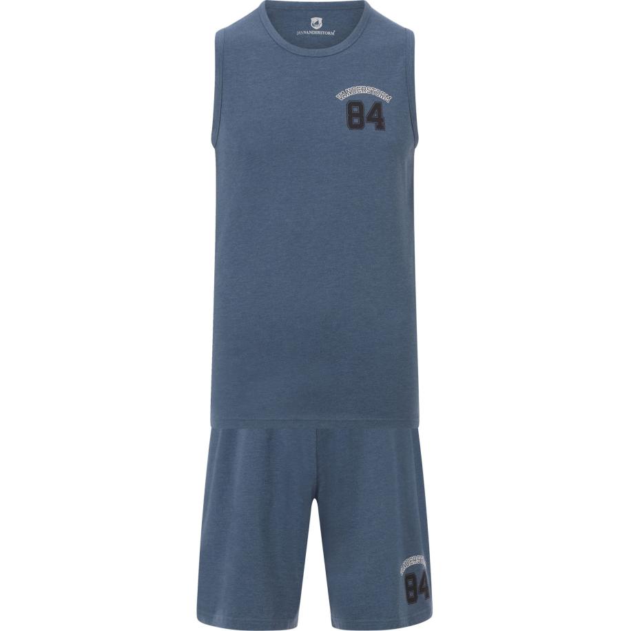 Jan Vanderstorm pyjama blauw, Effen Blauw