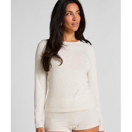 Hunkemöller Lange mouwen shirt van zachte katoen Beige