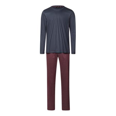Hanro Hanro Pyjama lang Night & Day antraciet / bordeaux