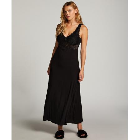 Hunkemöller Slipdress Nora Lace Long Zwart