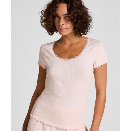 Hunkemöller Pointelle top met kant Roze