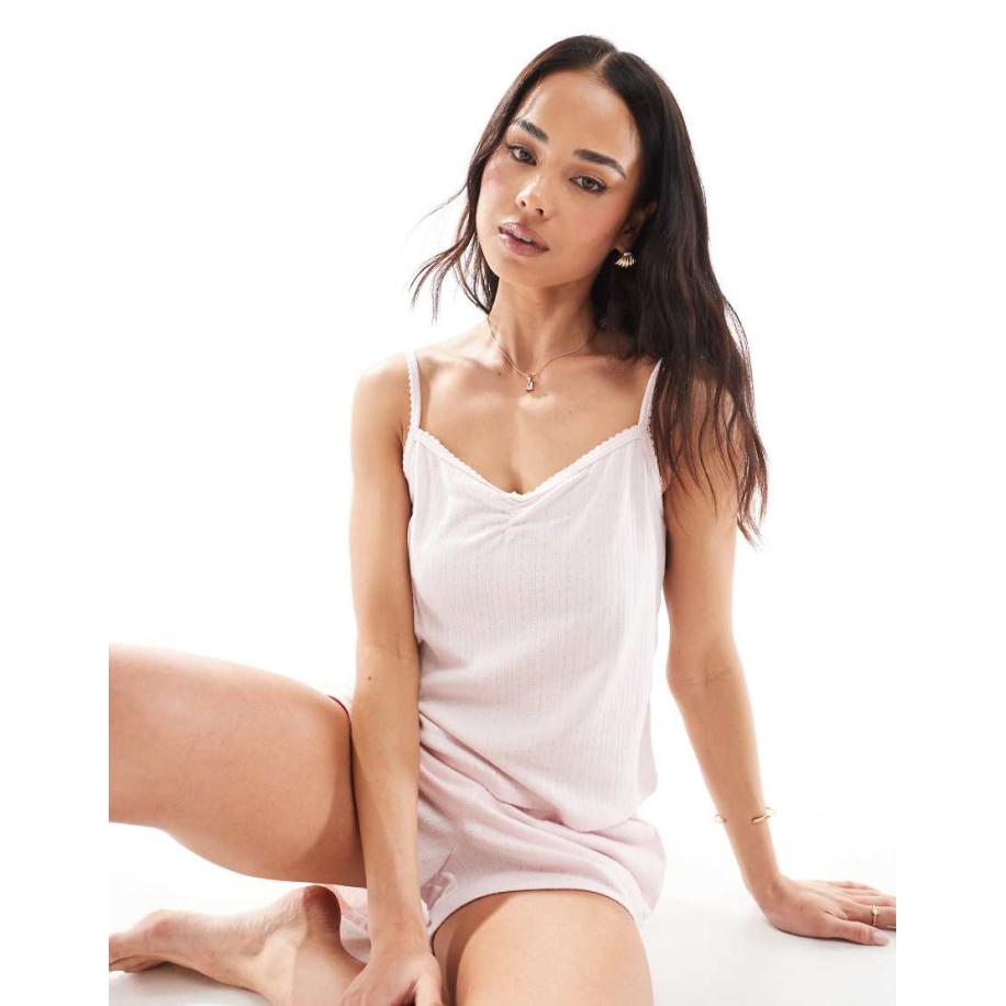 Hollister Nachtkleding Camitop in roze, deel van co-ord set Roze