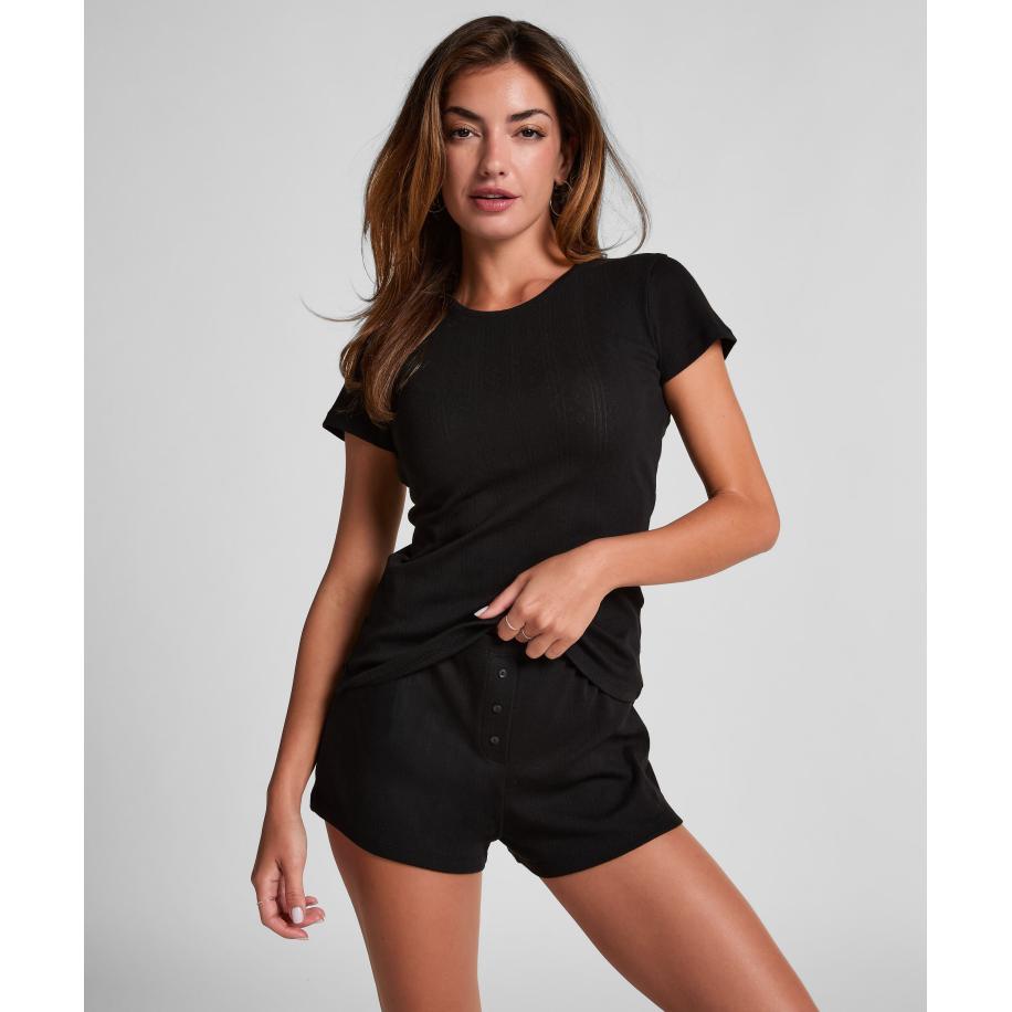 Hunkemöller Pointelle Short Zwart Zwart