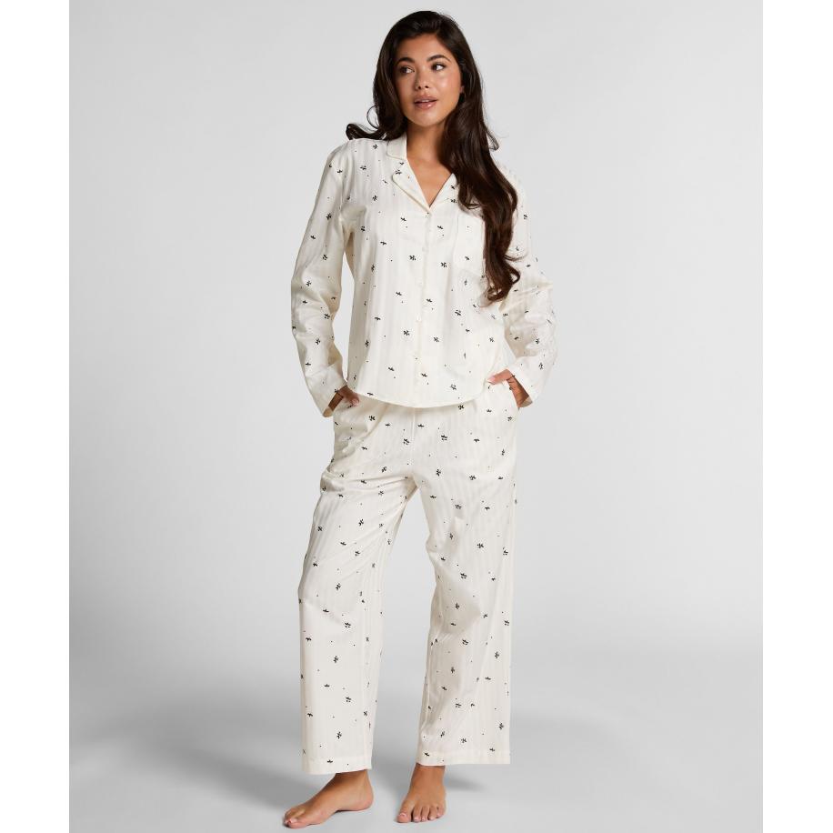 Hunkemöller Petite Pyjamabroek met maretakprint Wit Wit