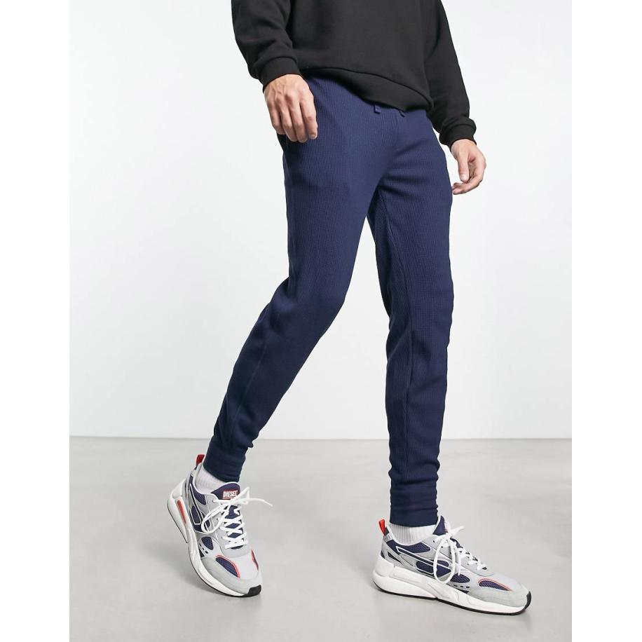 Polo Ralph Lauren - Loungekleding - Joggingbroek met wafelstructuur en ponylogo in marineblauw Blauw
