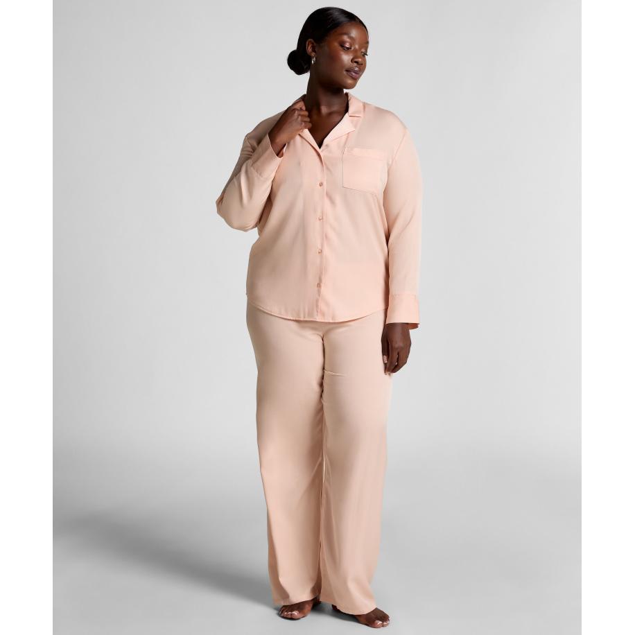 Hunkemöller Broek Satijn Roze Roze