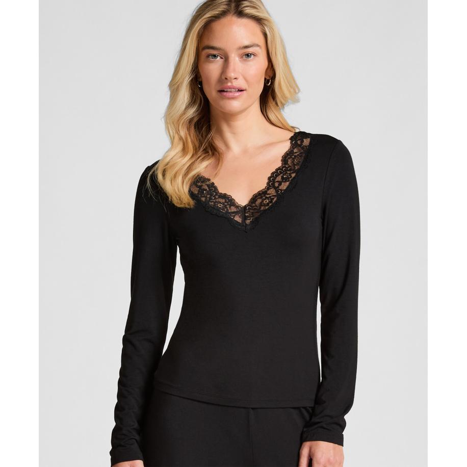 Hunkemöller Pyjama set Zwart Zwart