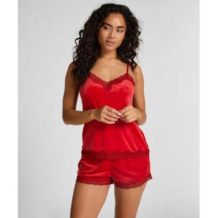 Hunkemöller Short Velours Kant Rood