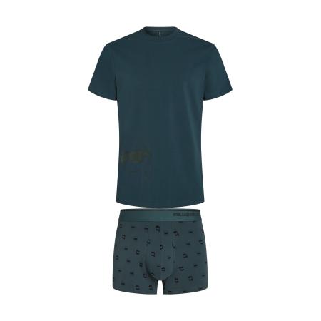 Karl Lagerfeld Karl Lagerfeld Pyjama kort Ikon cyaan blauw / zwart