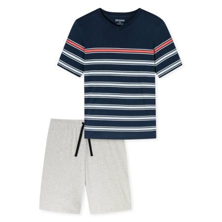 Schiesser SCHIESSER Pyjama kort Casual Nightwear beige / nachtblauw