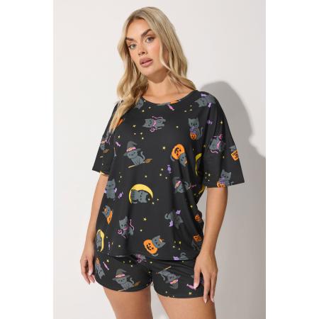 Limited Collection Curve Zwarte Halloween Print Korte Pyjamaset Size 58-60