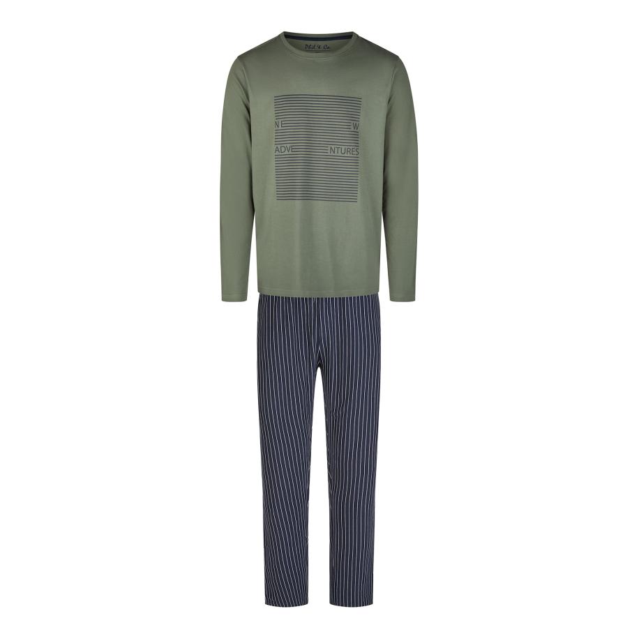 Phil & Co. Berlin Phil & Co. Berlin Pyjama lang donkerblauw / kaki -