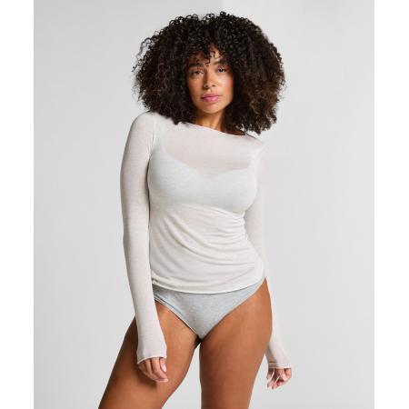 Hunkemöller super soft Boothals shirt met Cashmere Grijs