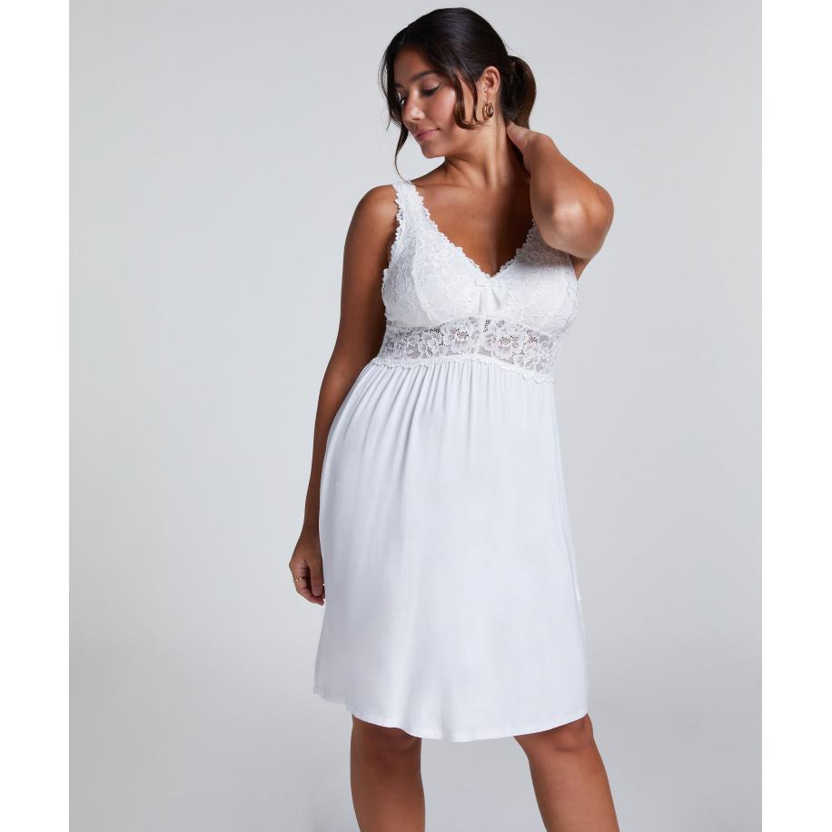 Hunkemöller Slipdress Nora Lace Wit Wit