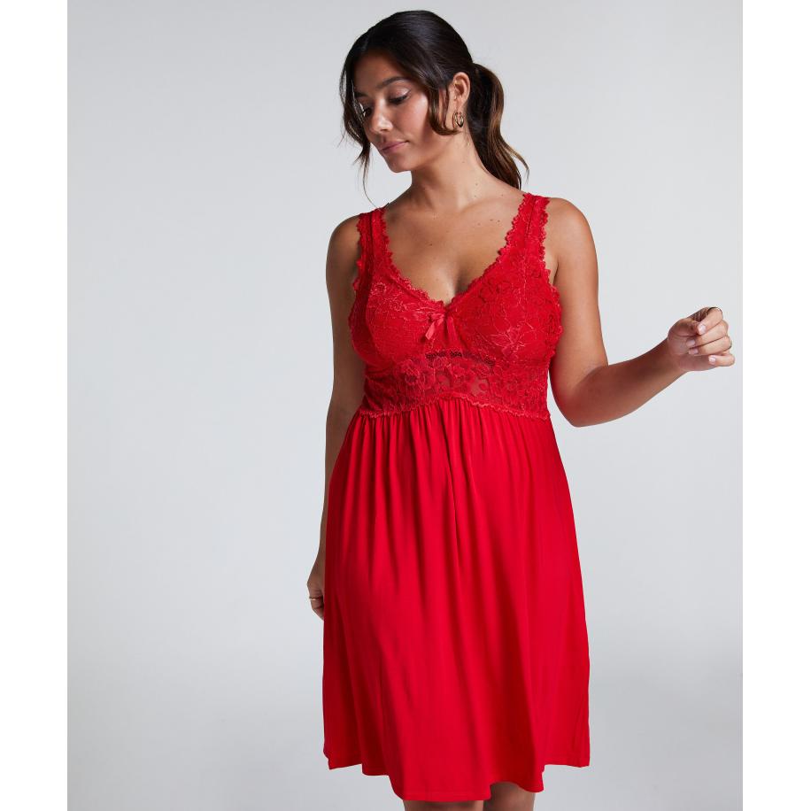 Hunkemöller Slipdress Nora Lace Rood Rood