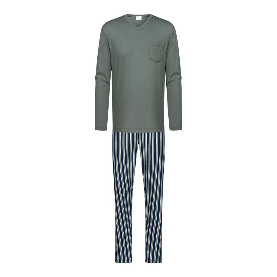 Mey Mey Pyjama lang Rough Stripes navy / riet / wit -