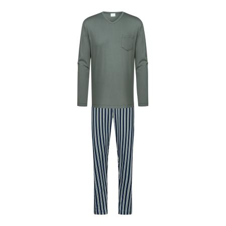 Mey Mey Pyjama lang Rough Stripes navy / riet / wit