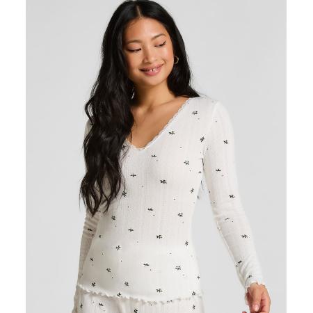 Hunkemöller Pyjama top Pointelle Wit